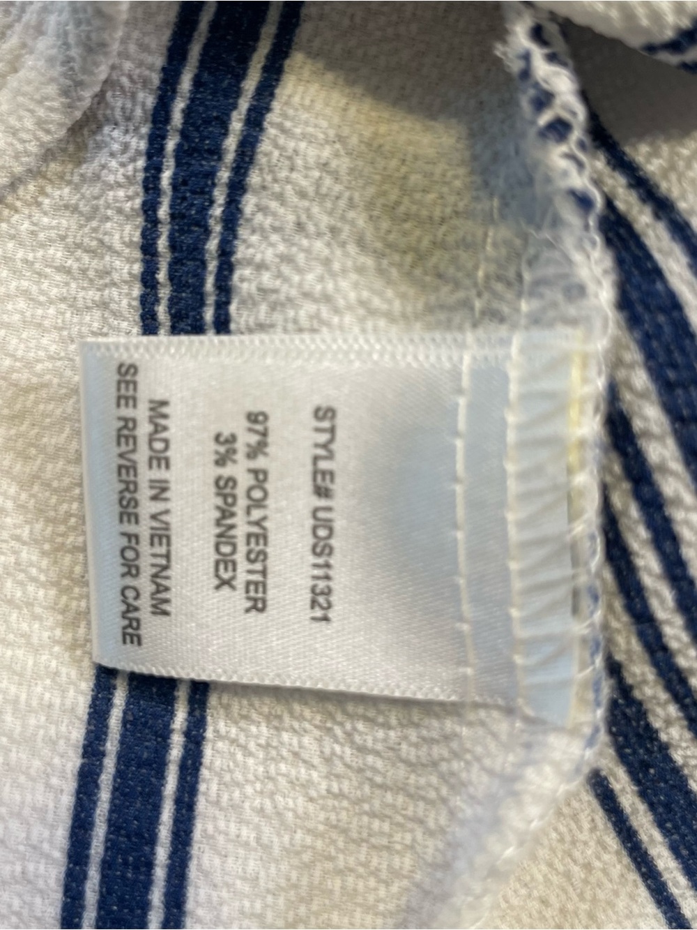 🌊 Always Indigo Coastal Chic Striped Faux Wrap Blouse Size Medium Quiet Luxury - Picture 11 of 11